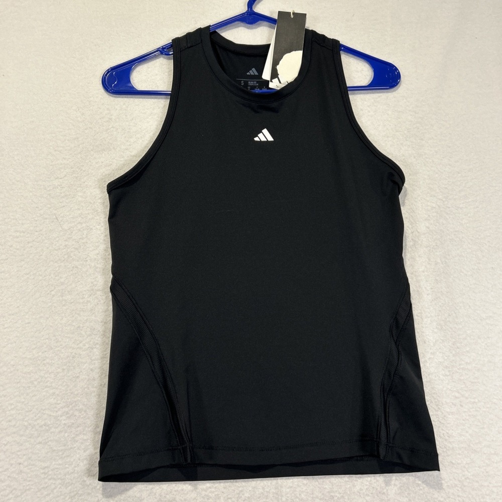 adidas Womens Black Training Tank Top Slim Fit Small Climacool IW6355 Sleeveless
